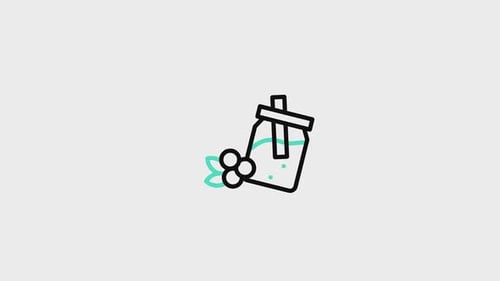 Minimalist Line Art Juice Jar Drink Icon Animation