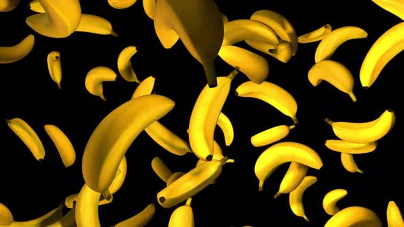 Realistic Peeled and Whole Bananas Falling Animation, Elements Motion ...