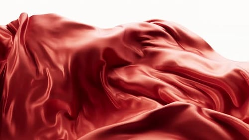 Smooth Flowing Red Fabric Cloth Motion Background