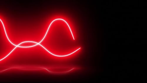 Abstract background with glowing neon waves, ultraviolet light, laser show, Virtual reality