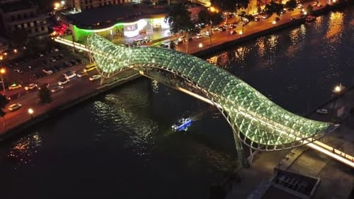 Bridge of Peace at Night in Tbilisi