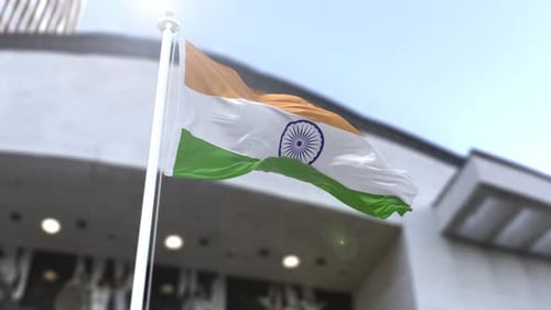 Realistic 3D Animation of the Indian Flag Waving