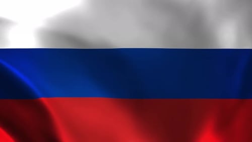 Waving Russian Flag Realistic Animation Loop