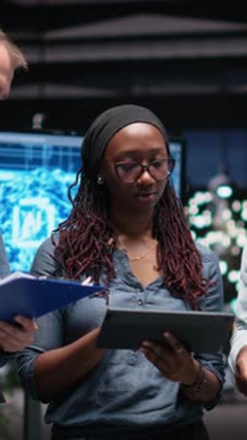 Vertical Video Engineering Team in Office Developing Machine Learning Algorithms