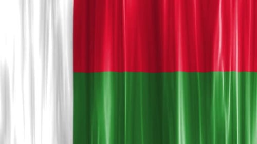 Madagascar Flag Curtain Wave