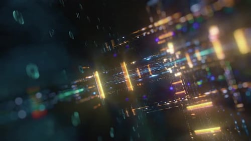 4k Sci Fi Data City Matrix Motion Background