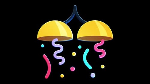 Animated 3D Confetti Falling from Poppers