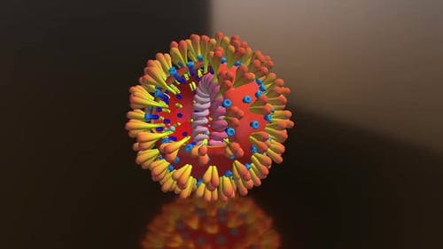 3D Animated Virus Structure Rotating