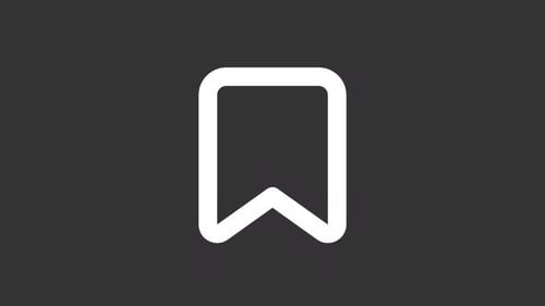 Icône Ui de ligne blanche de signet animé