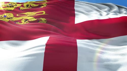 Vergrößern Sie die realistische Flagge von Sark Flag 4K