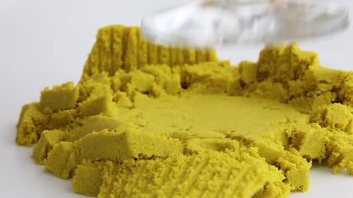 Kinetic Sand is Crushed with the Stem of a Glass ASMR Video Satisfying ASMR