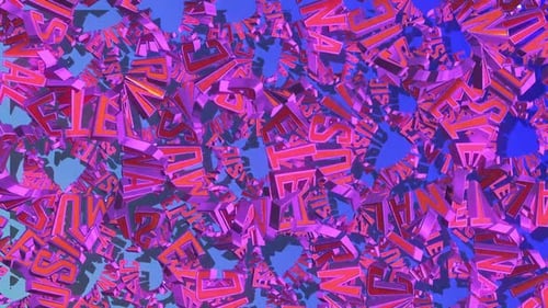 Fantastic 3 D Text Element In Abstract Animation