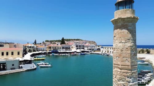 Harbor of Rethymno Crete Greece