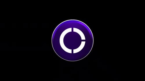 Glossy Metallic Purple 3D Logo Spin Reveal
