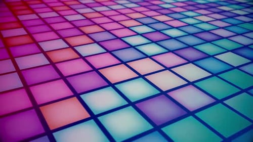 Colorful Neon Grid Loop Dance Floor Background
