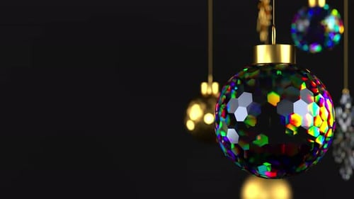 Christmas rotating glass balls with dispersion effect.