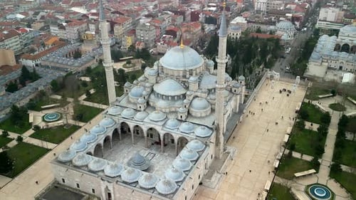Fatih Mosque in Istanbul Turkey zoomed rotation