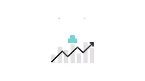 Flat Design Corporate Growth Bar Graph with Team Animation