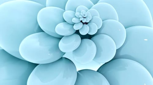 Abstract 3d spiral of moving stones. Spiral with different sizes of round shiny balls.