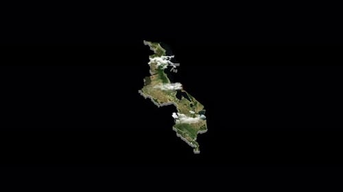 Animation de carte du pays 3D du Malawi Alpha transparente