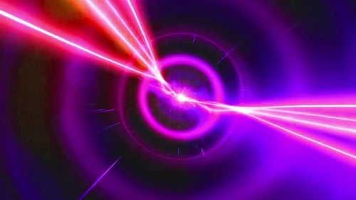 Abstract Pink Purple Neon Laser Light Energy Beams Vortex Circle