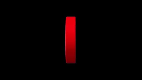 Solid Red Circular Object on Black Background