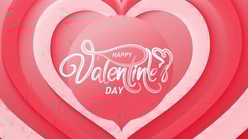 Happy Valentines Day Heart Romantic Loop Background Red
