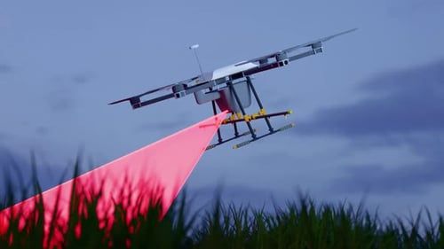 Agricultural Drone The Field Is Being Analyzed