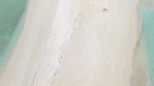 Aerial view of tropical beach and ocean, Maldives.