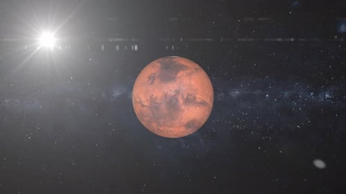 Mars planet animation in space. 2430