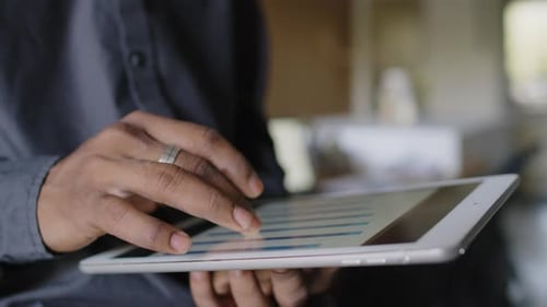 Close Up of Tablet with Graph Display