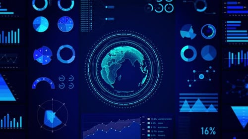 Stock Markets Blue Growth Up Chart 3d Animation Success Rising Business Financial Graph Economy Data