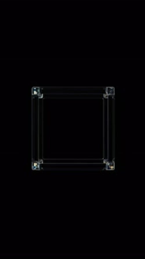 Transparent Geometric Cube Rotating Abstract Animation