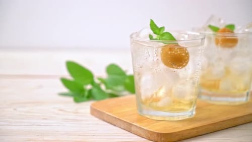 Two Glasses of Cold Refreshing Beverage