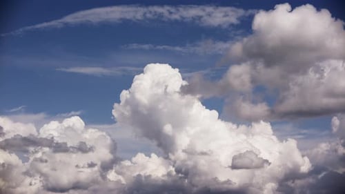 Clouds Moving in the Blue Sky Timelapse