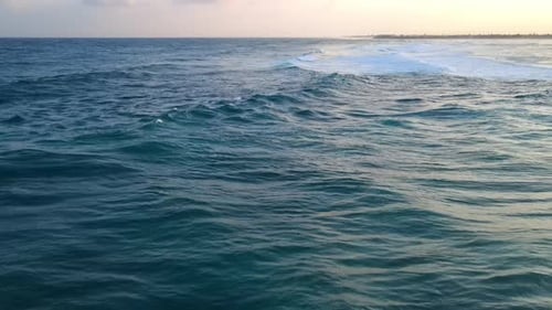 Amazing View of the sea with the sunset on the beach Akumal, Quintana Roo.