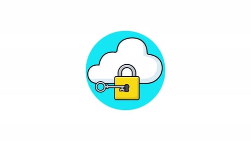 Cloud With Lock And Key Animation