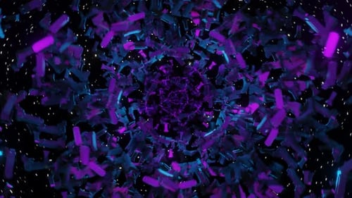 Purple And Blue Abstract Fractal Loop