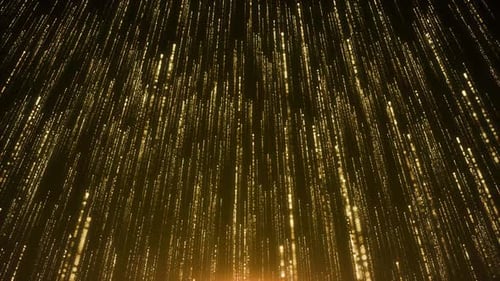 Golden Glittering Particles Rain Down Celebration Loop Background