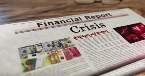 Crisis newspaper on table
