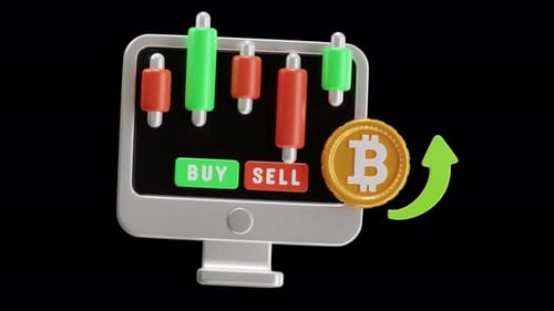 Handel mit Kryptowährungen auf dem Computerbildschirm mit Bitcoin