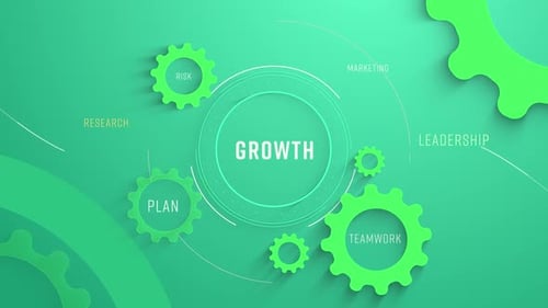 Flat Infographic Colorize Icons Background Growth Tags Loopable Animation