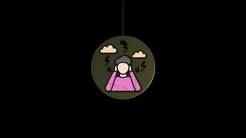 Geometric Reveal Animation of Stress and Mental Health Icon