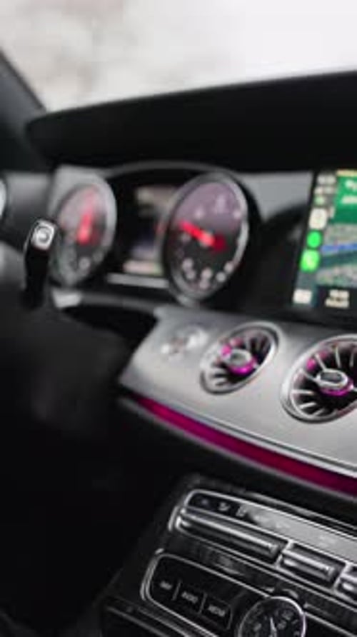 Car Interior Modern Dashboard Display