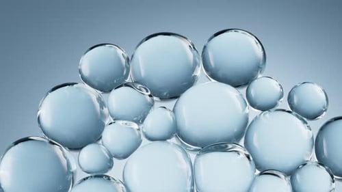 Abstract Blue Liquid Spheres Morphing Animation