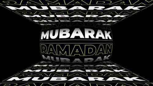 Modern Ramadhan Mubarak Looping 3D Text