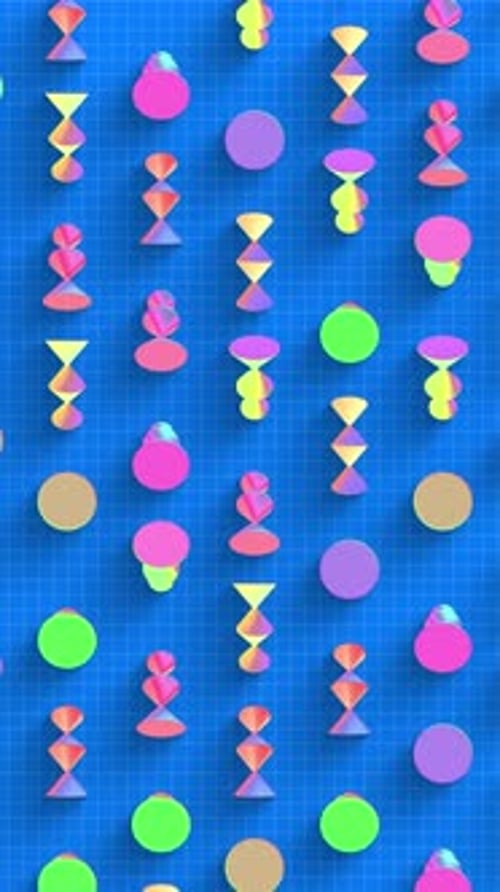 Spinning Iridescent Cone Shapes Portrait