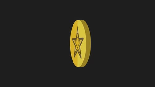 Rotating Gold Star Coin Animation