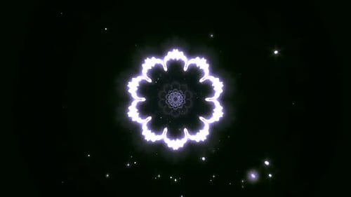 Colorful Glowing Circle On Black Background