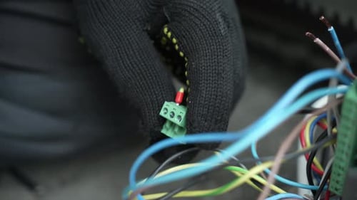 Connecting Wires to Terminal Block with Screwdriver